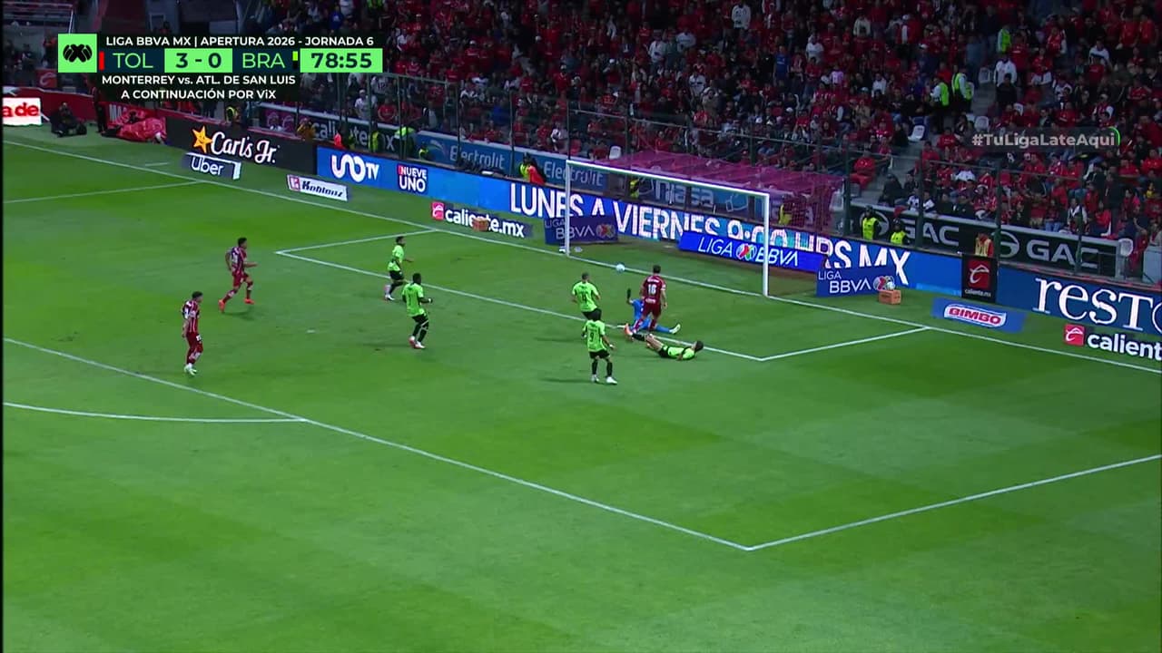 ¡GOL!  anota para Toluca. Federico Viñas