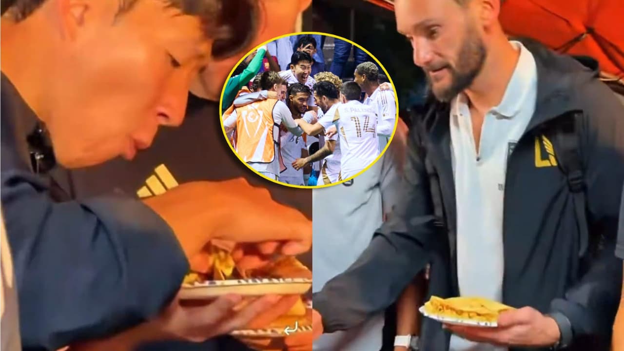 Jugadores del LAFC celebran con tacos tras eliminar a Cruz Azul