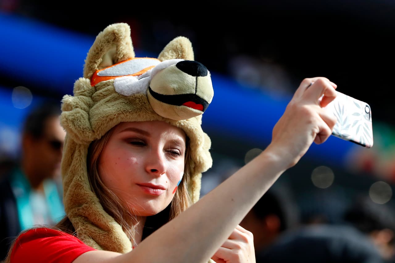 MOSCOW, RUSSIA - JUNE 14: A Russian fan enjoys the pre match atmosphere prior to the 2018 FIFA World Cup Russia Group A match between Russia and Saudi Arabia at Luzhniki Stadium on June 14, 2018 in Moscow, Russia. (Photo by Kevin C. Cox/Getty Images)