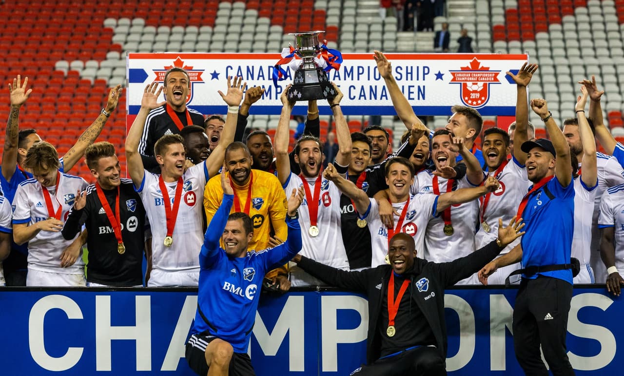 Los jugadores de Montreal Impact celebran el título del Canadian Championship.