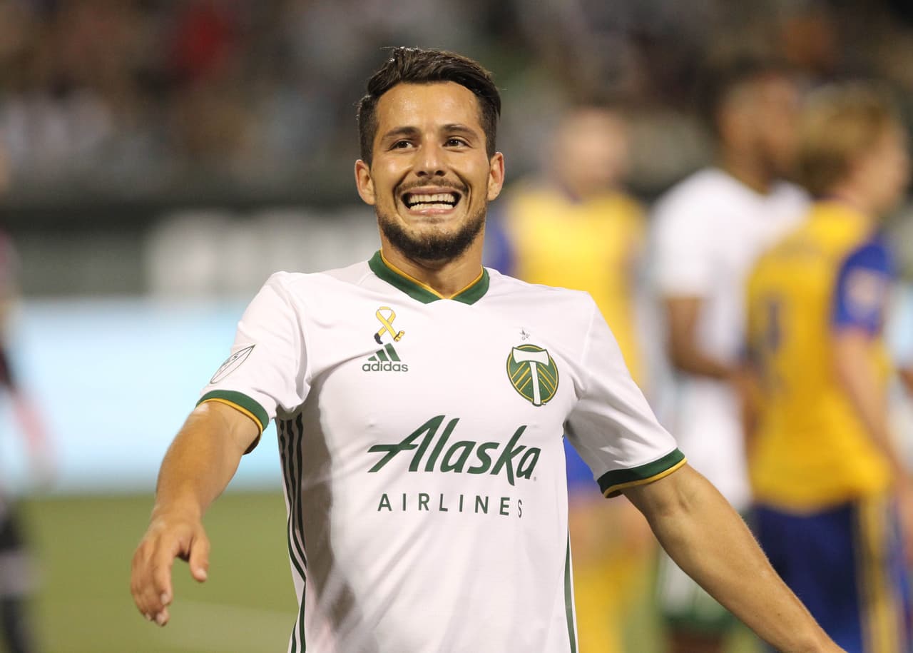 Sep 8, 2018; Portland, OR, USA; Portland Timbers midfielder Sebastian Blanco (10) reacts after missing a goal Colorado Rapids in the second half at Providence Park. Mandatory Credit: Jaime Valdez-USA TODAY Sports