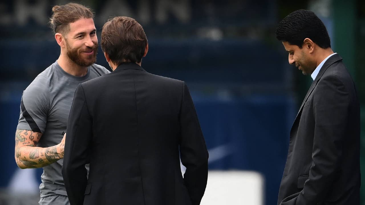 Sergio Ramos con el dueño del PSG.