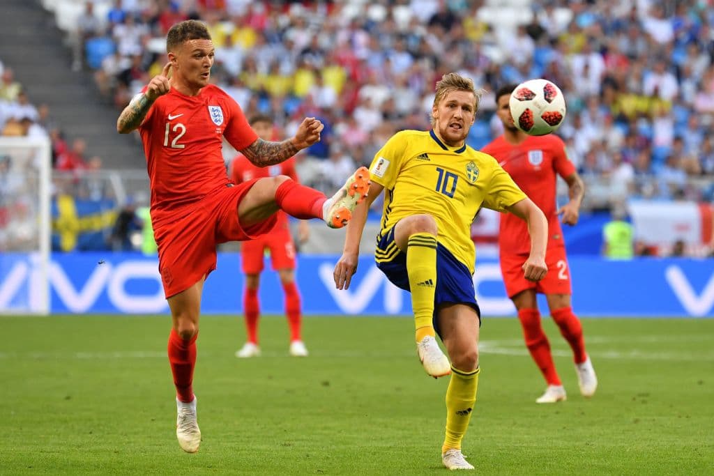 El volante sueco del Leipzig nunca tuvo el control claro para llevar a su equipo a ser peligroso contra Inglaterra.