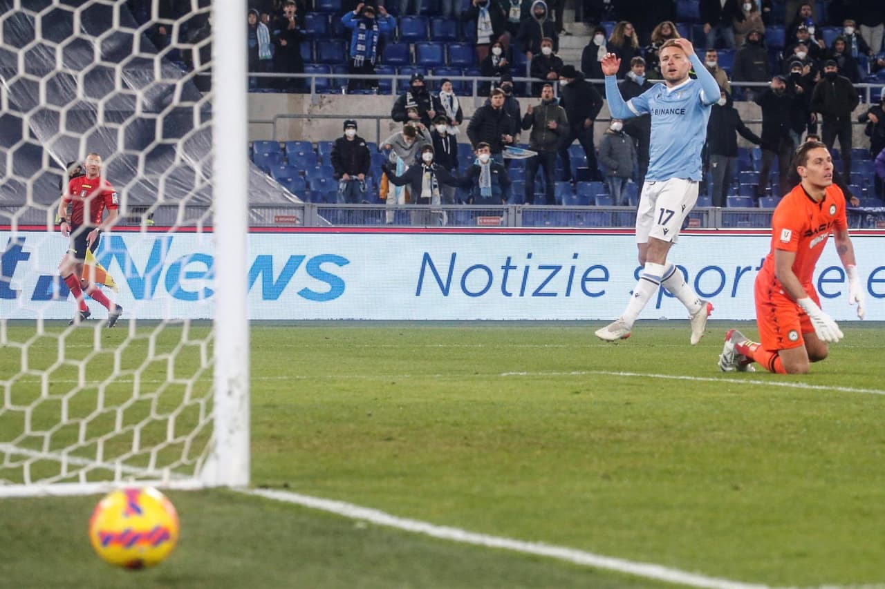 La Lazio, con gol de Ciro Immobile en tiempos extra, derrota al Udinese y consigue su calificación a Cuartos de Final de la Coppa Italia, donde se enfrentarán al Milan.