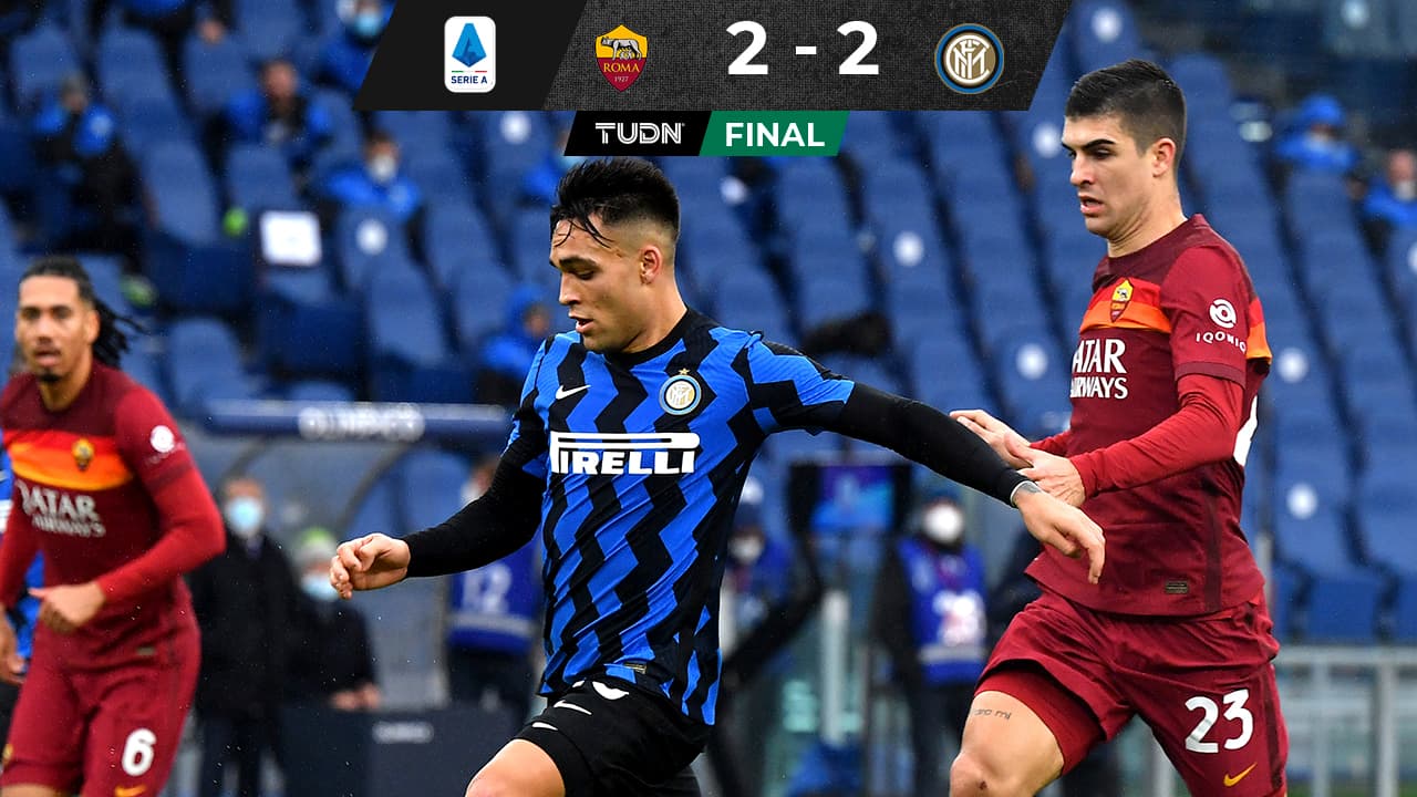 Rescata Roma empate agónico ante Inter y deja escapar al líder Milan