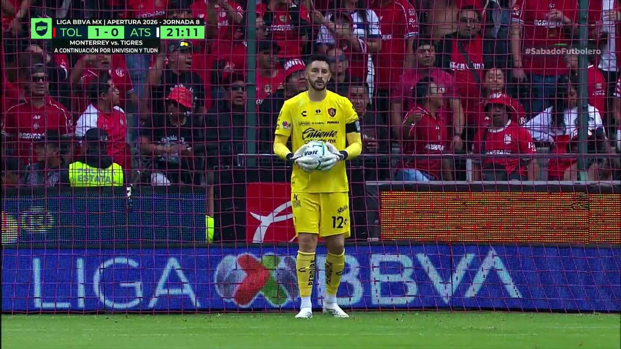 ¡GOL!  anota para Toluca. Jesús Angulo