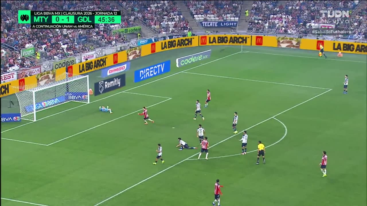 ¡GOL!  anota para Guadalajara. José Castillo Pérez