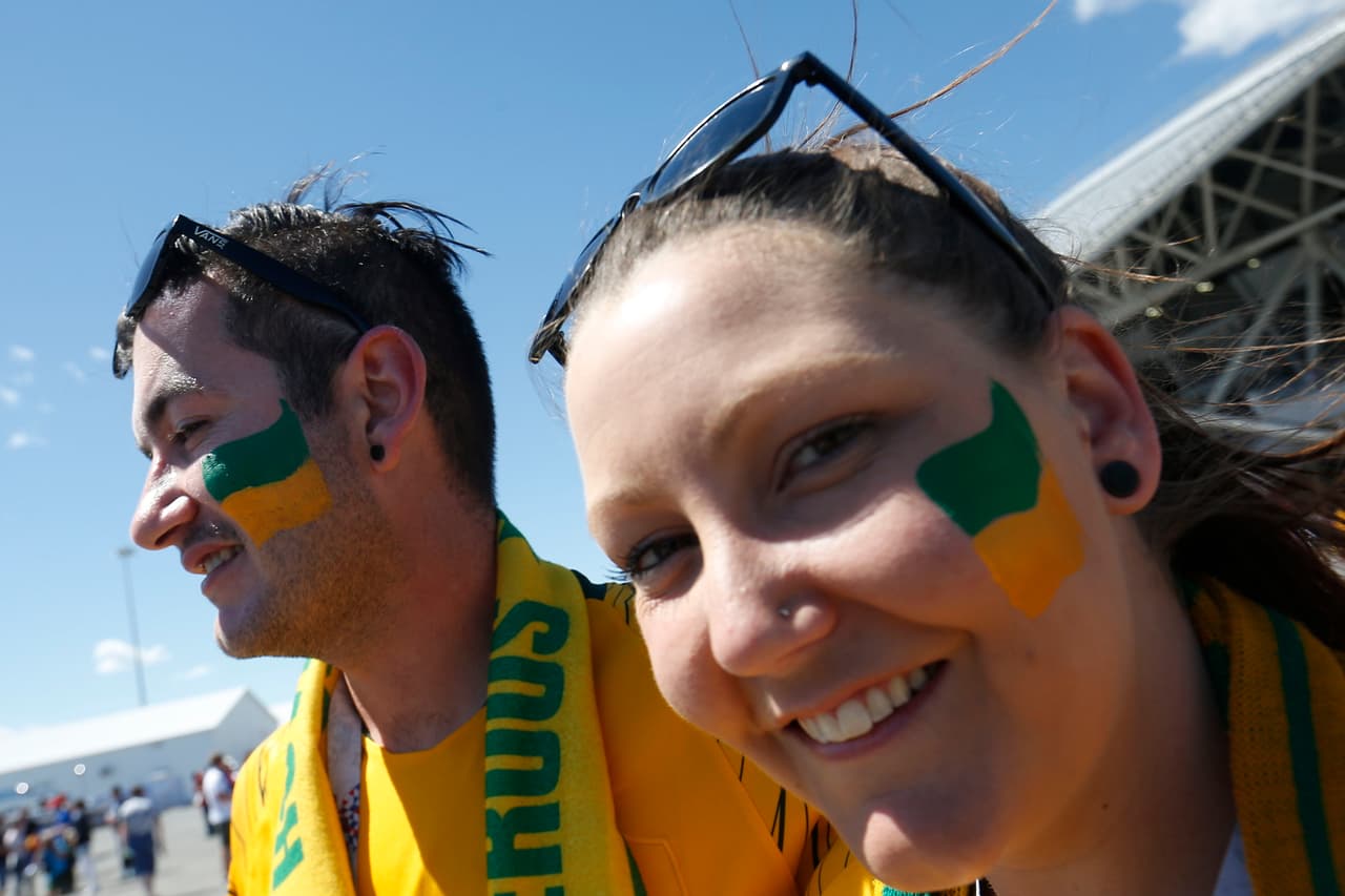 Los fanáticos pusieron todo su colorido y buena energía para el partido entre Dinamarca y Australia por el grupo C, en su segunda aparición en el Mundial de Rusia 2018.