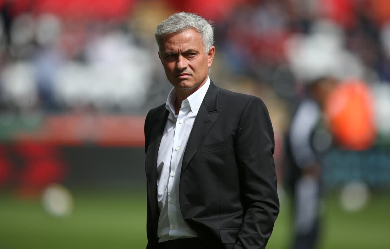 SWANSEA, WALES - AUGUST 19: Jose Mourinho the head coach / manager of Manchester United during the Premier League match between Swansea City and Manchester United at Liberty Stadium on August 19, 2017 in Swansea, Wales. (Photo by Catherine Ivill - AMA/Getty Images)