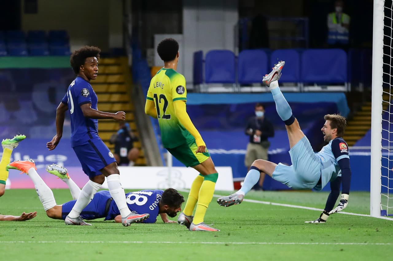 Norwich no generó ninguna oportunidad de gol prácticamente en todo el partido. Kepa tuvo otro día de campo.