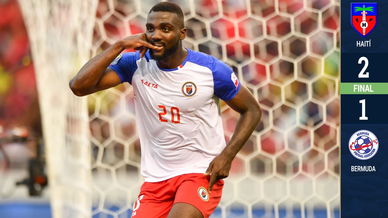 Haití remontó a una sorprendente Bermudas y ganó con doblete de Pierrot