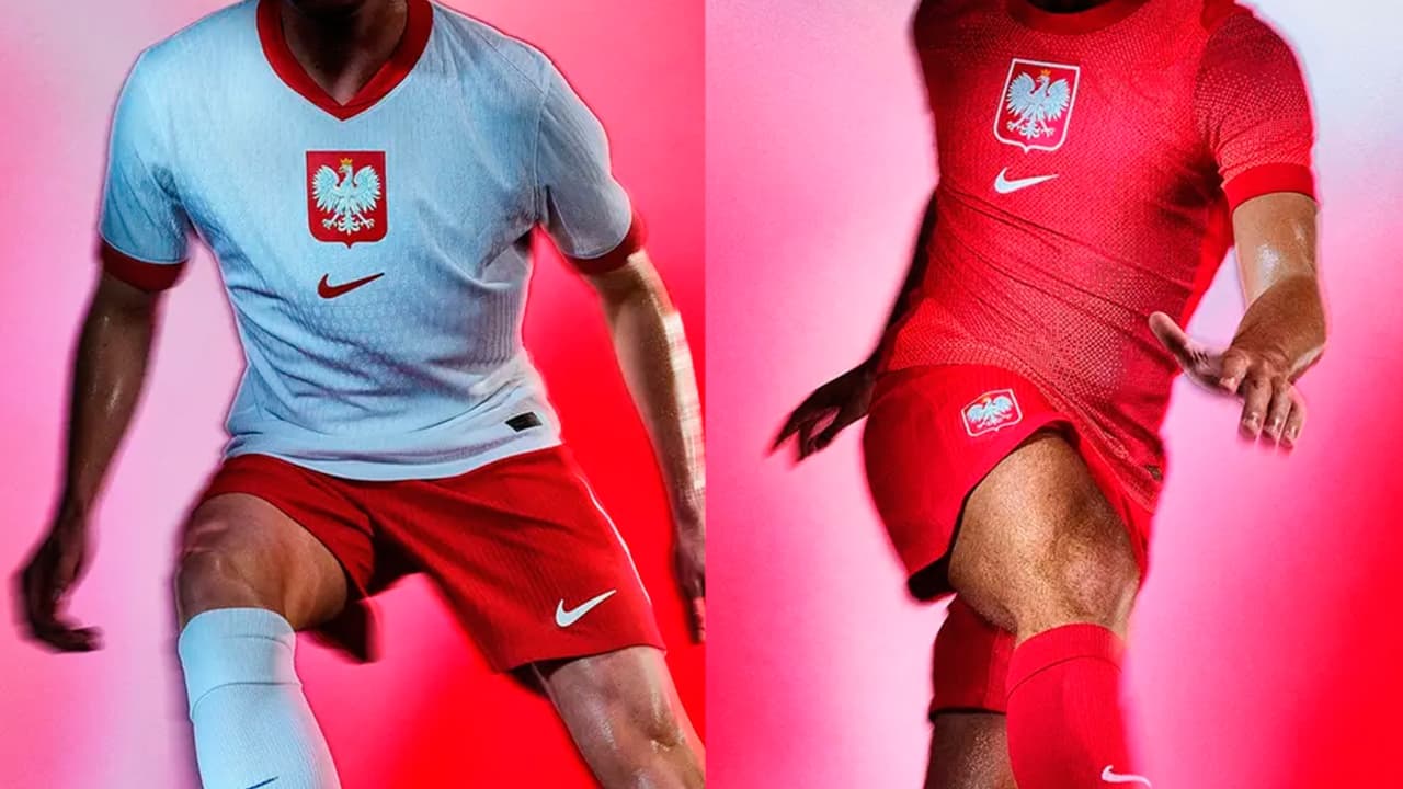 Estas son las playeras de local y visitante que utilizará la selección de Polonia en la UEFA Euro 2024.