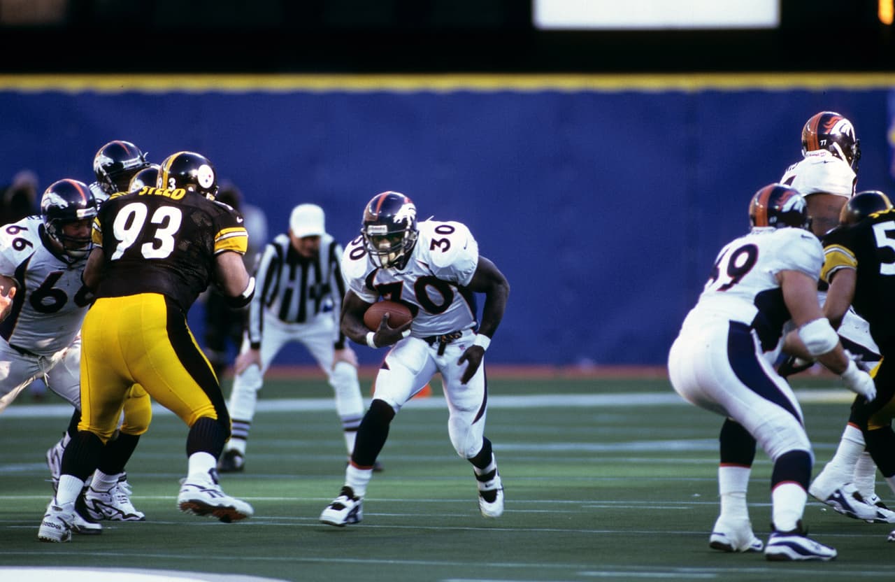 1997 Campeonato de la Conferencia Americana. 20 años después de su primer enfrentamiento en Playoffs, se vuelven a encontrar, pero esta vez en el Three Rivers Stadium por el boleto al Super Bowl XXXII. Denver vivía la magia del corredor Terrell Davis quien sumó 139 yardas y un TD en la victoria 24 – 21. Los Broncos le interceptaron 3 pases a Kordell Stewart y fueron al Super Bowl a ganarle a los Green Bay Packers.