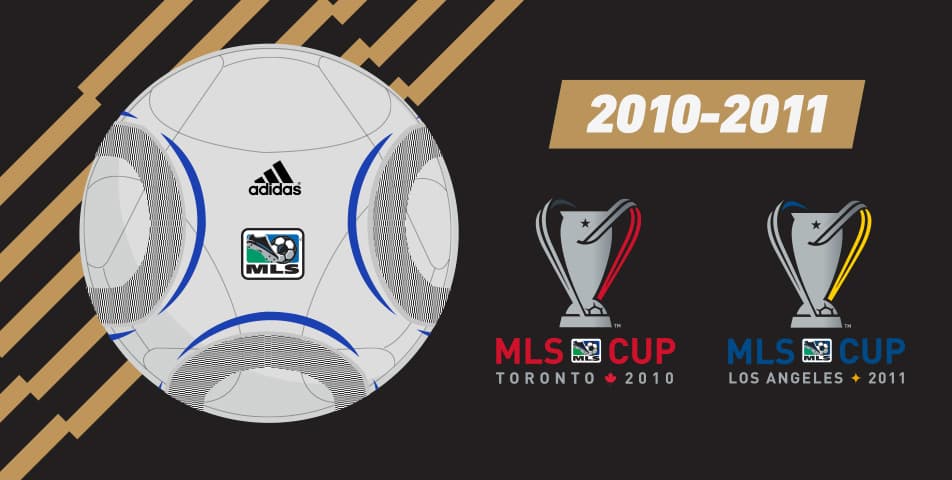 Colorado Rapids derrotó a FC Dallas en Toronto en 2010 con este balón, al igual que lo haría el Galaxy al año siguiente con un triunfo sobre Houston Dynamo.