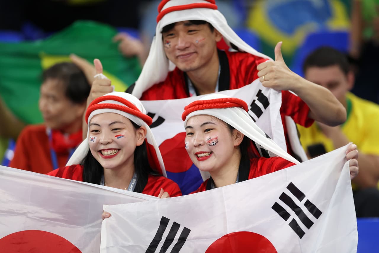 La afición coreana apoyaba.