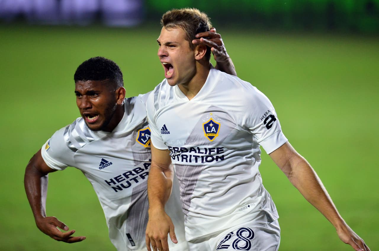 Kai Koreniuk, autor del gol de la victoria de Galaxy ante Whitecaps.
