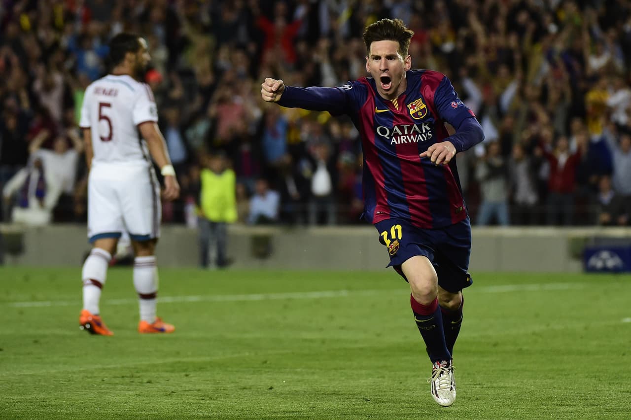Messi celebra ante el Bayern