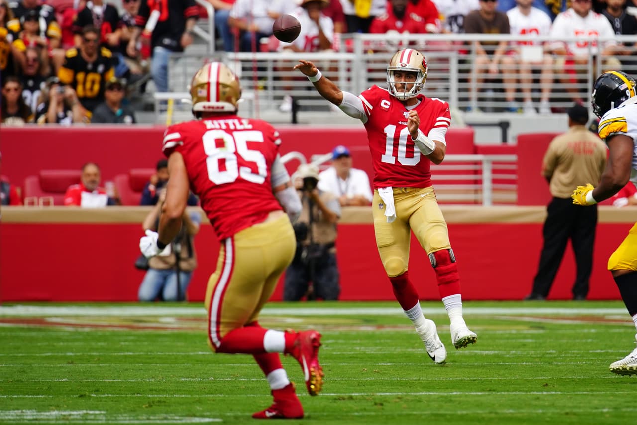 El inicio de San Francisco en 2019: Tampa Bay Buccaneers 17-31 San Francisco 49ers (Semana 1), Cincinnati Bengals 17-41 San Francisco 49ers (Semana 2), San Francisco 49ers 24-20 Pittsburgh Steelers (Semana 3).