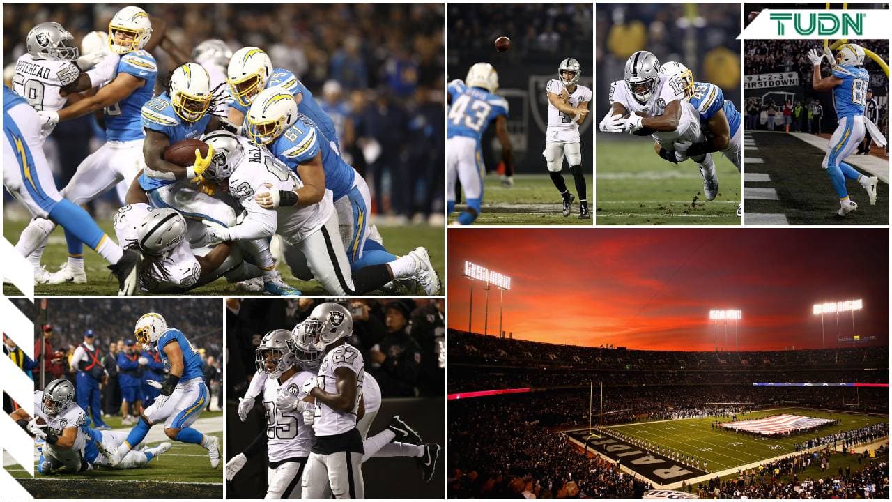 Los Ángeles Chargers 24-26 Oakland Raiders. Philip Rivers no pudo con la presión de Oakland, lo interceptaron tres veces.