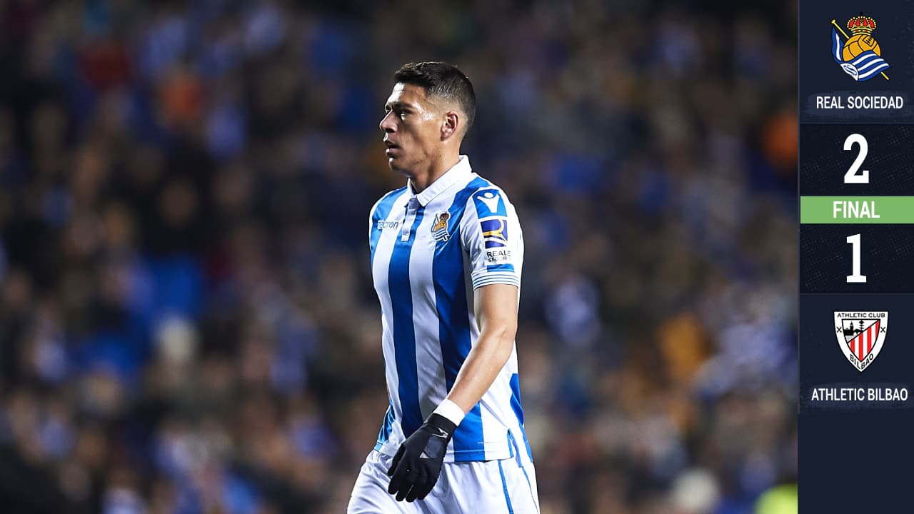 Héctor Moreno salió del banquillo al 87 en triunfo de la Real Sociedad en el derbi vasco