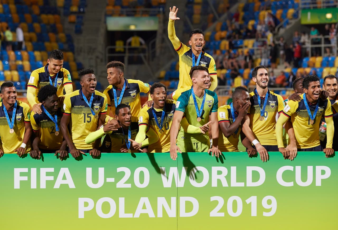 Con las medallas en su poder, así celebró la selección de Ecuador su tercer lugar en el Mundial Sub-20 de Polonia 2019.