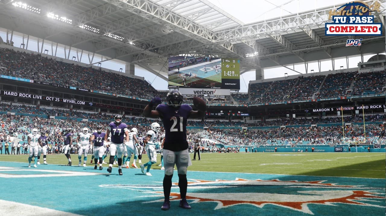 Los Ravens salieron de Miami con una paliza sobre los Dolphins.
