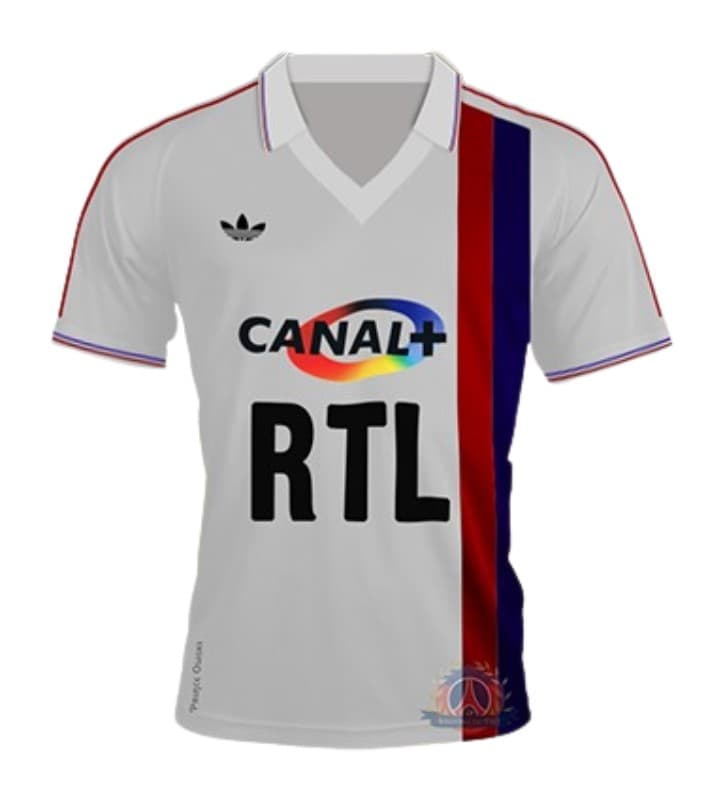 A comparación de sus primeras playeras, el PSG incorporó dos patrocinios de gran tamaño en la parte central de su jersey local para la temporada 1986-87. Esta fue la segunda camiseta que les confeccionó Adidas; el escudo del club seguía sin aparecer.