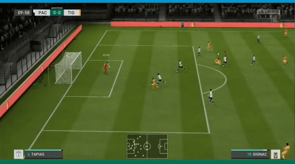 Cristian Souza dominó completamente el partido, guiando a la victoria a los Tuzos 2-0 ante los Tigres dirigidos por Quiñones en los controles de la eLiga Mx.