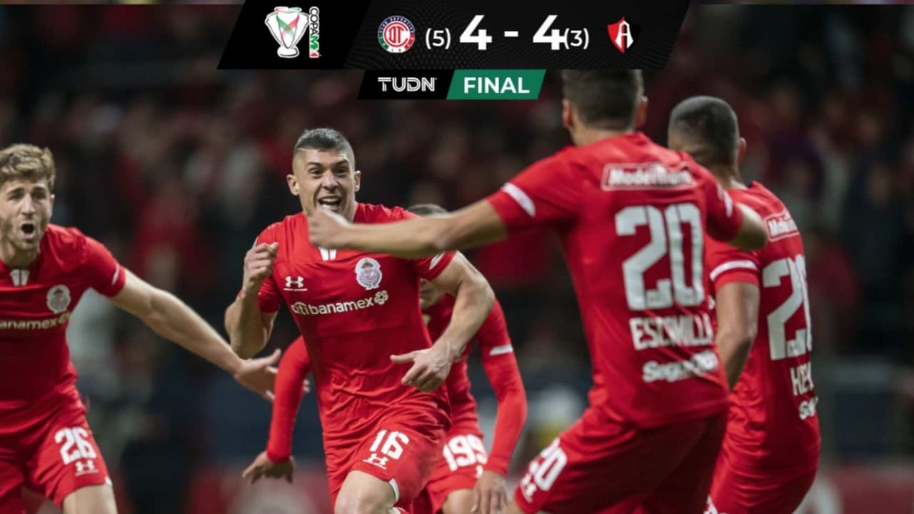 Atlas sufre la 'pena máxima' ante Toluca en la Copa MX