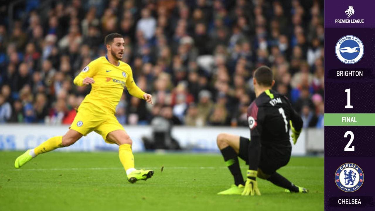 Con un genial Eden Hazard, Chelsea se impuso 2-1 al Brighton & Hove Albion