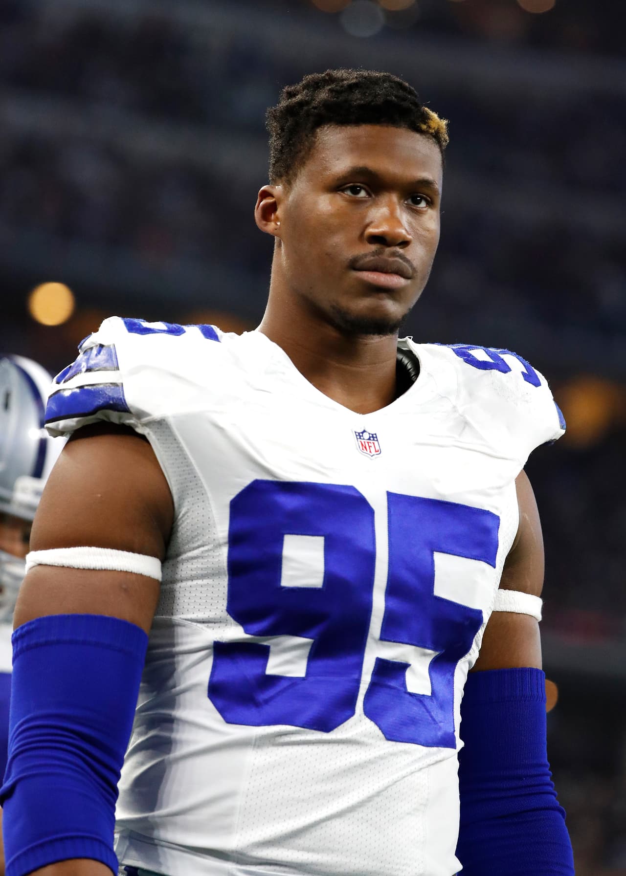 Dallas Cowboys defenive lineman David Irving (95) rests during an NFL game against the Detroit Lions on Monday, Dec. 26, 2016, in Arlington, Texas. The Cowboys won the game, 42-21. (Greg Trott via AP)