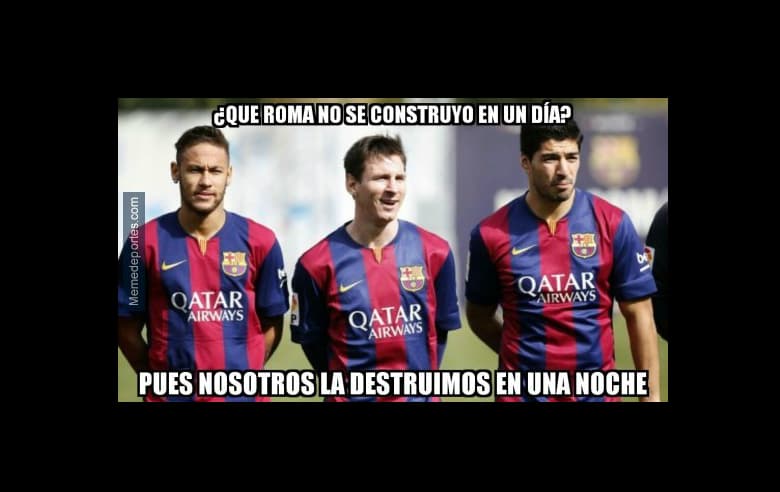 Los memes no podian faltar tras la goleada del Barcelona sobre la Roma y la participación de 'Chicharito' Hernández con el Bayer Leverkusen