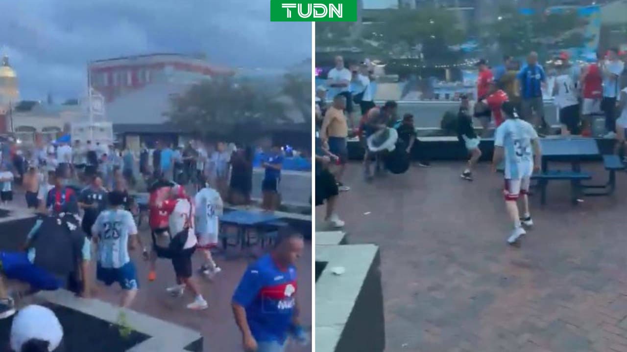 Aficionados argentinos pelean previo a la Semifinal contra Inglaterra