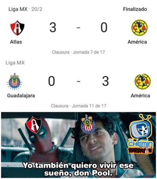América domina el Clásico Nacional de principio a fin y las Chivas son el nuevo platillo favorito de los memes.