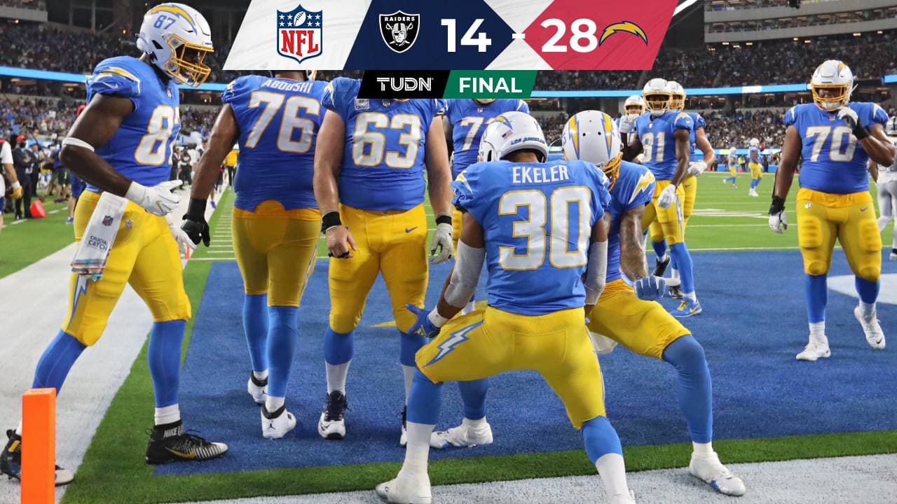 Brutal ofensiva de Chargers propina primera derrota a Raiders