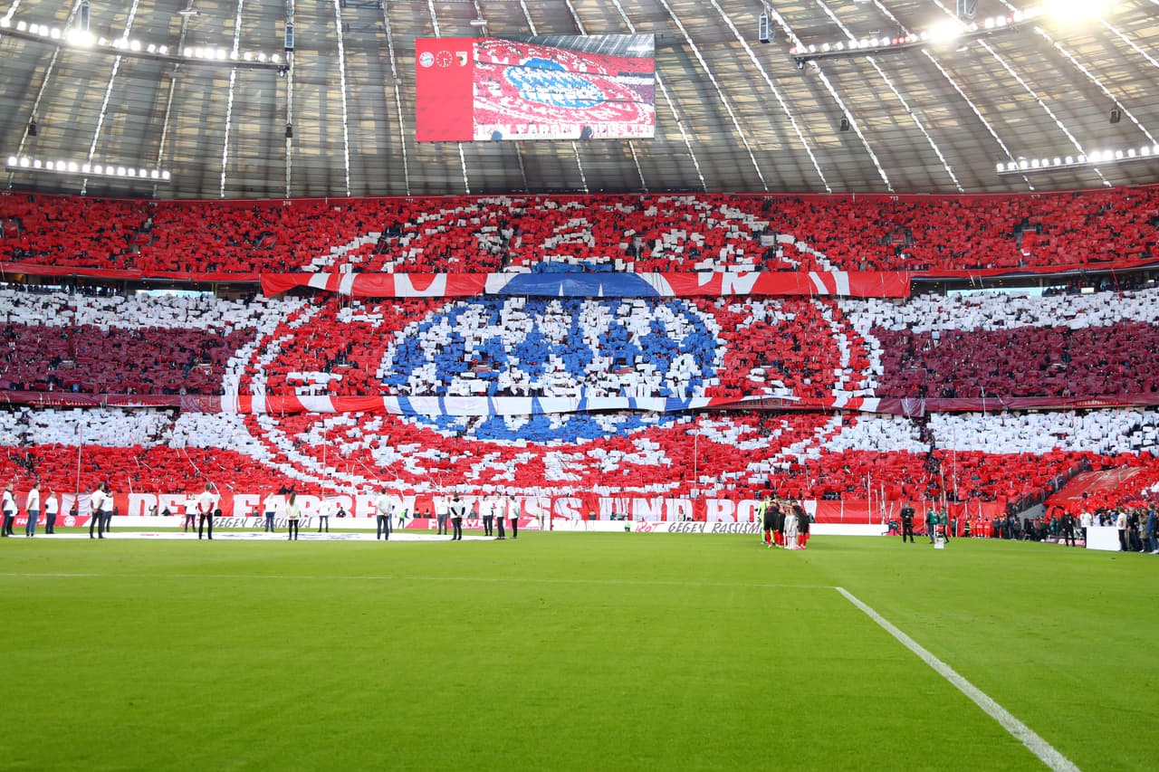 Asi lucía la tribuna del Bayern.