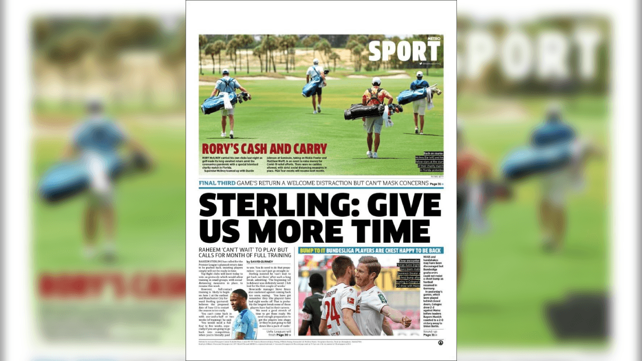 El mundo deportivo extraña la actividaad y las portadas de los diarios más imporotantes en el mundo ven una luz al final del túnel.