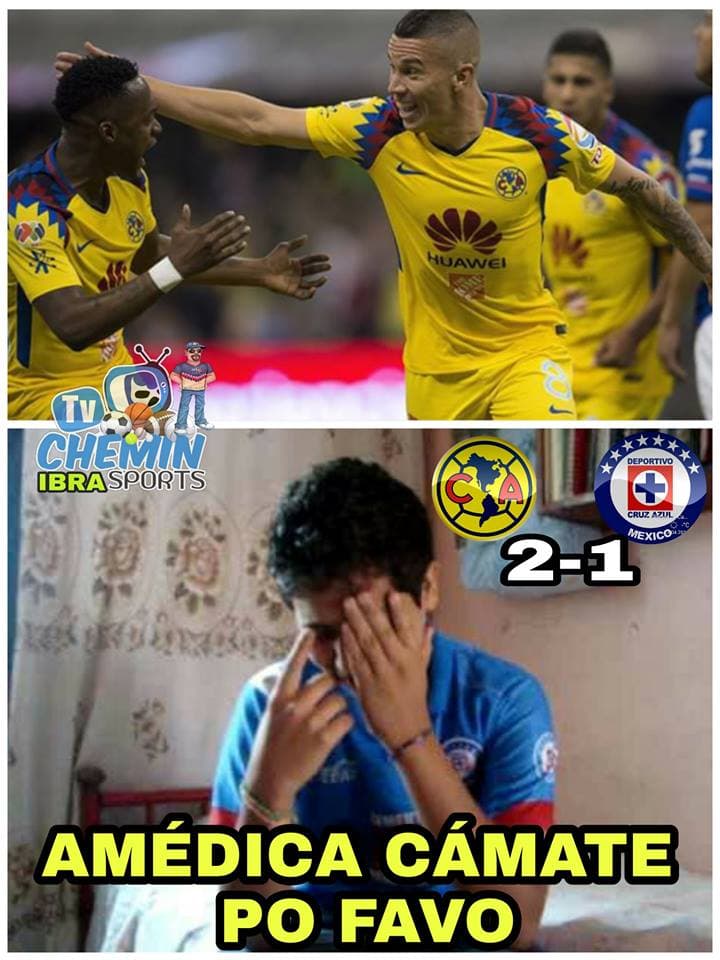América volvió a derrotar al Cruz Azul y en internet los memes no perdieron la oportunidad de burlarse de los aficionados celestes.