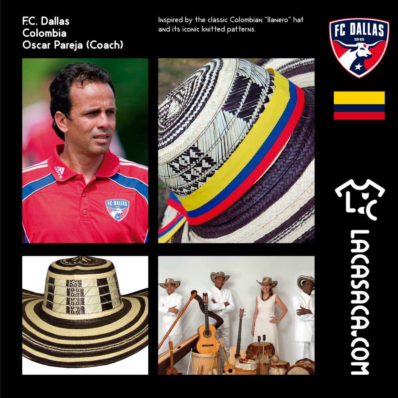 FC DALLAS | Oscar Pareja se convirtió en el primer entrenador latinoamericano en ganar un título con un club de la MLS. Por eso el colombiano y el sombrero vueltiao, tradicional de la cultura de ese país, fueron la inspiración de esta camiseta.