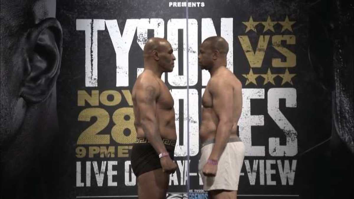 Tenso careo entre Mike Tyson y Roy Jones Jr. tras pesaje