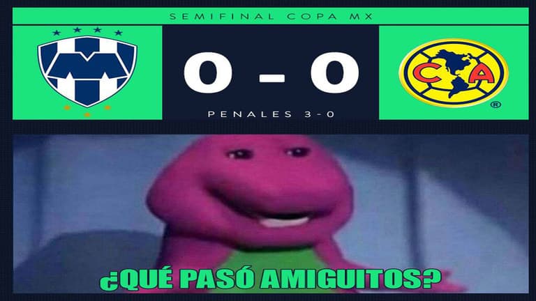 Los memes no perdonan la eliminación del América que demostró que no sabe tirar penales. Monterrey es finalista de la Copa MX.