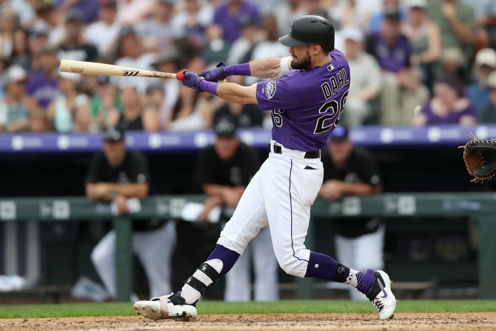<b>OF) David Dahl, Colorado Rockies</b>.