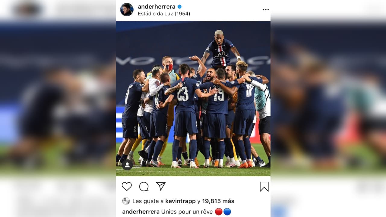Asi celebraron los jugadores del Paris Saint Germain tras conseguir el hist´orico pase a la final del torneo de clubes más prestigioso del mundo.
