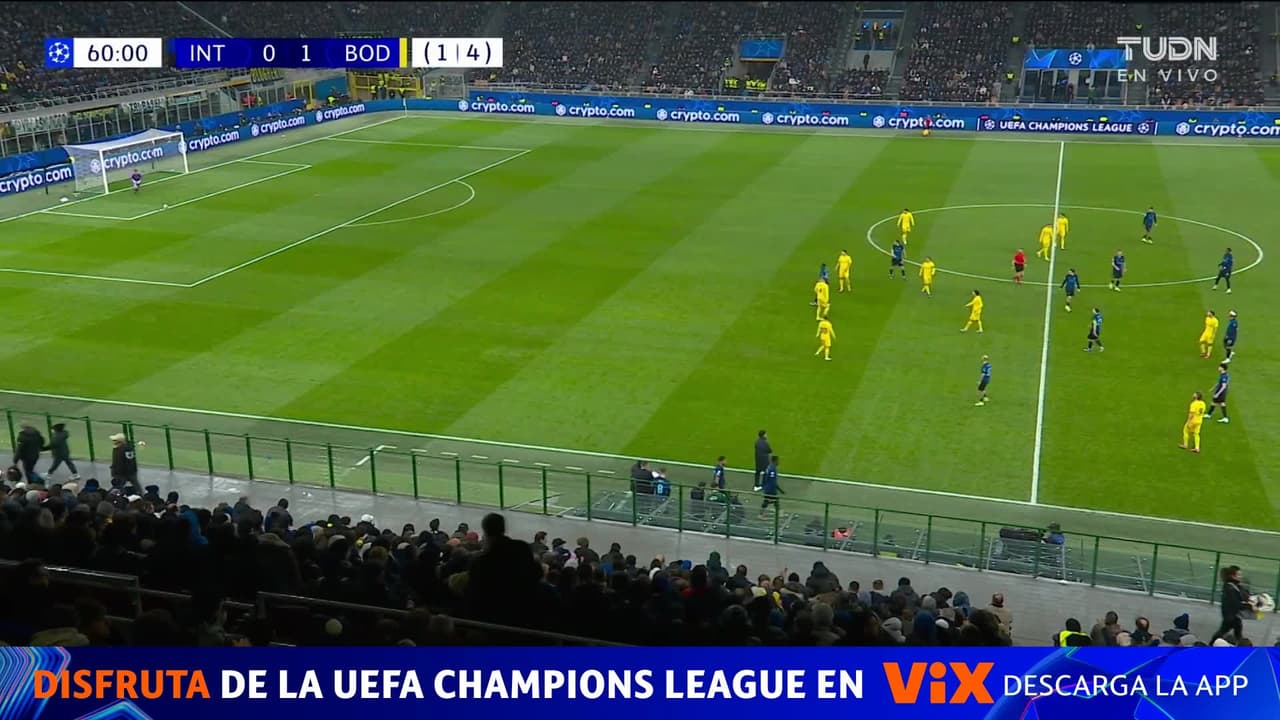 La reacción de Lautaro al gol del Bodo