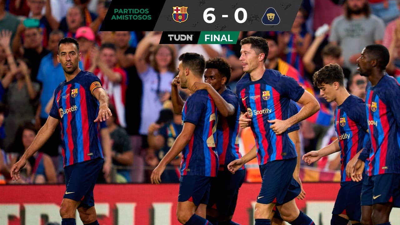 Barcelona golea con todos sus refuerzos en el partido frente a Pumas