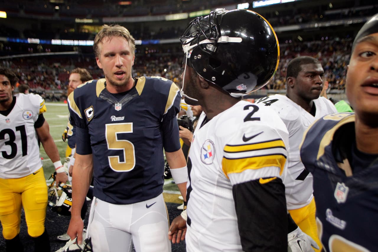 Las imágenes del agridulce triunfo de los Pittsburgh Steelers por 12-6 ante los St. Louis Rams donde perdieron por lesión a su quarterback, Ben Roethlisberger.