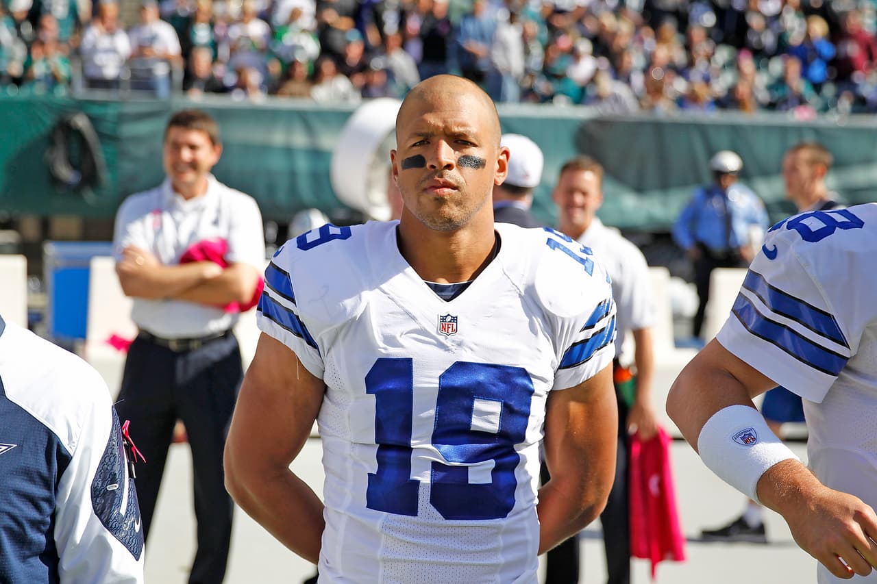 Dallas Cowboys receiver Miles Austin (19) during an NFL football game against the Philadelphia Eagles on Sunday, October 20, 2013, at Lincoln Financial Field in Philadelphia, Pennsylvania. The Cowboys defeated the Eagles, 17-3. (AP Photo/James D. Smith)