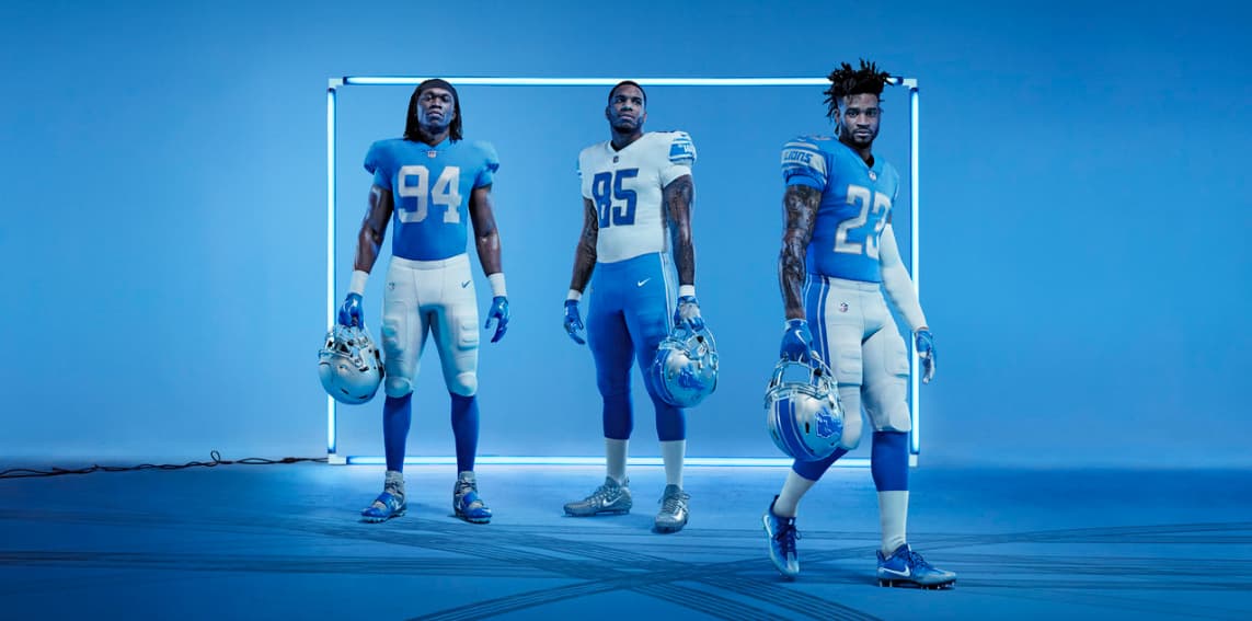 Los Detroit Lions revelaron sus nuevos uniformes para la temporada 2017.