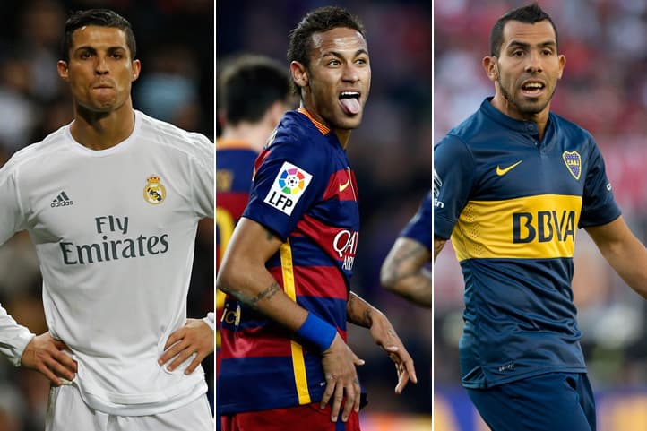 Cristiano, Neymar y Tévez, unidos por el calendario con realidades diferentes