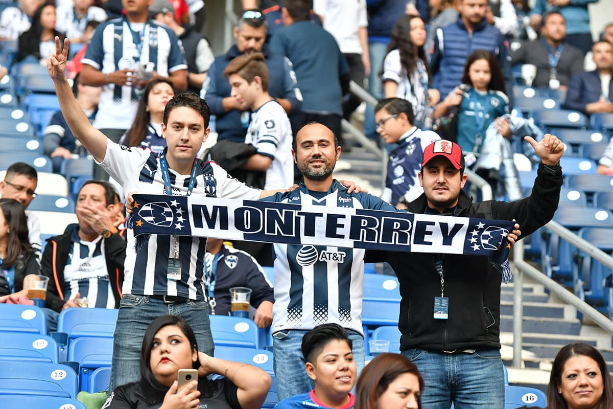 Los fanáticos de Rayados en el Estadio Bancomer para el juego contra Tuzos en la Jornada 1 del Clausura 2019.